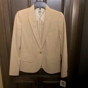 Anne Klein Seersucker Long Sleeve Jacket